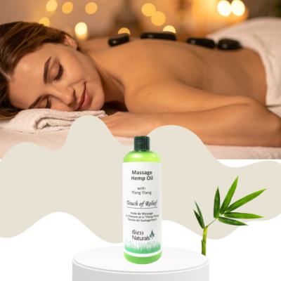 Massage Hemp Seed Oil Infused with Ylang Ylang  (CBD-like action) 240ml