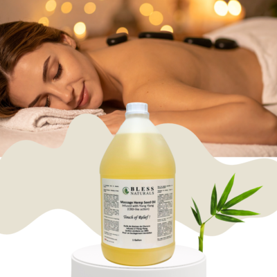 Massage Hemp Seed Oil Infused with Ylang Ylang  (CBD-like action) 1Gallon