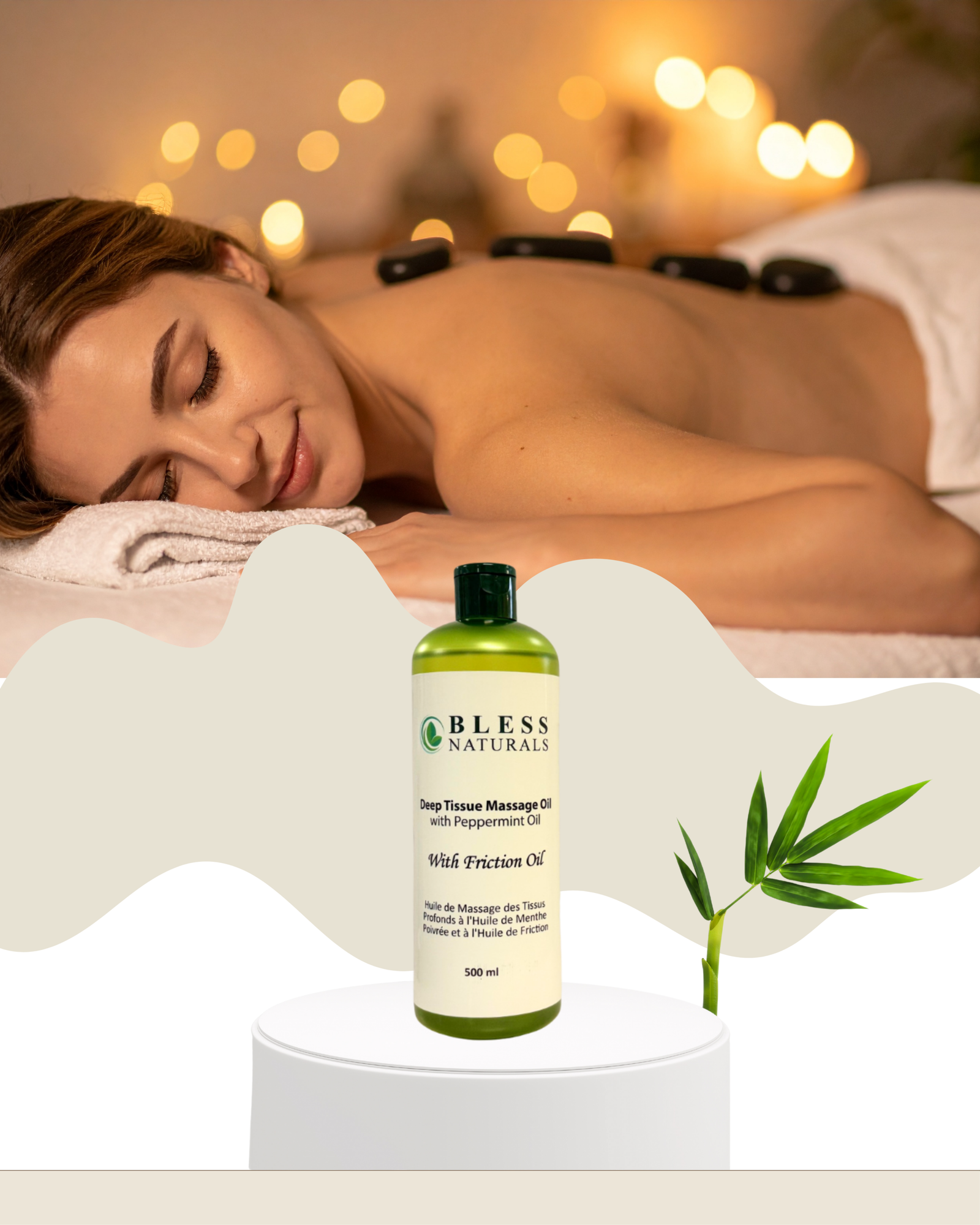 Scented Deep Tissue Massage Oil with Peppermint Oil 500ml