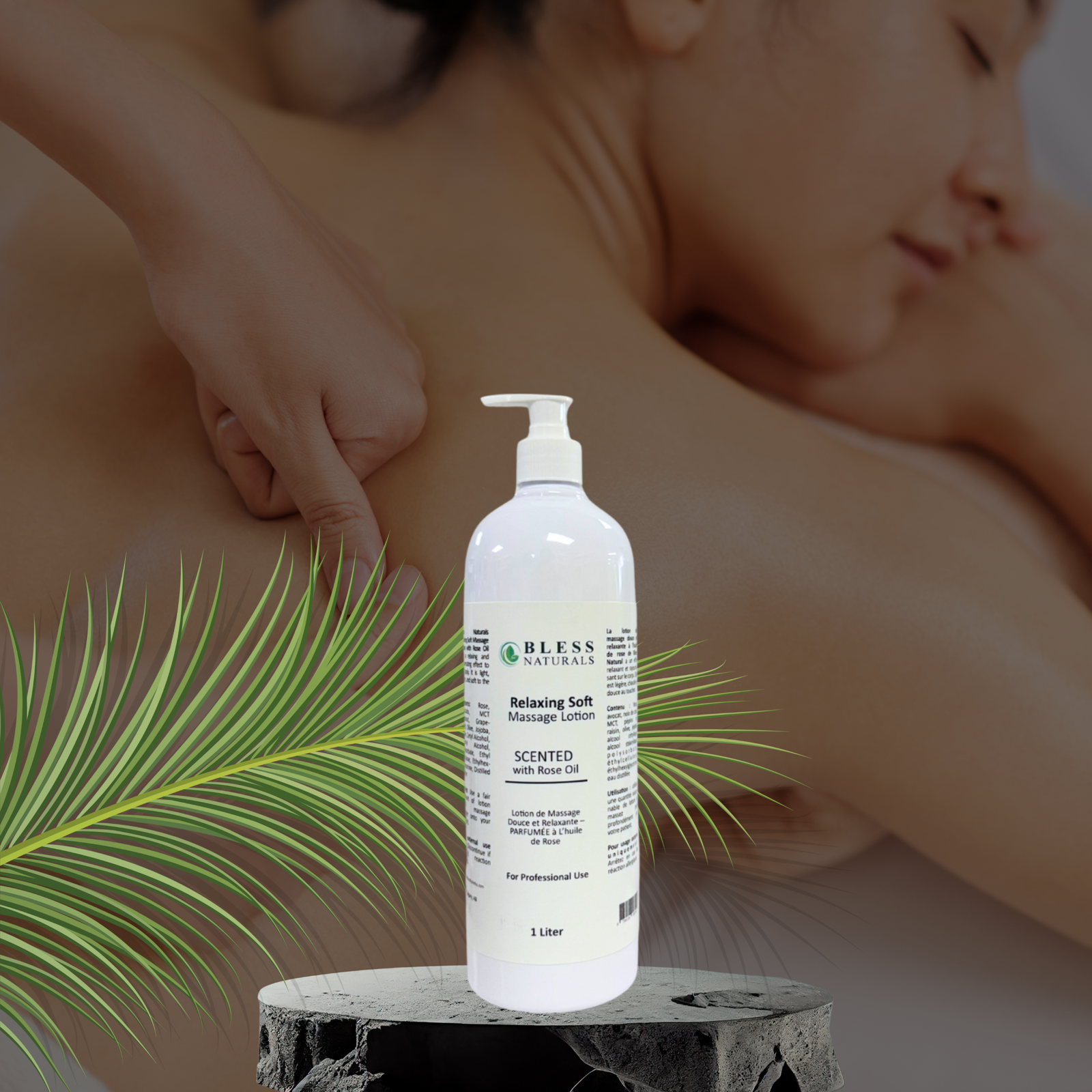 Relaxing Soft Massage Lotion — SCENTED with Rose Oil 1L